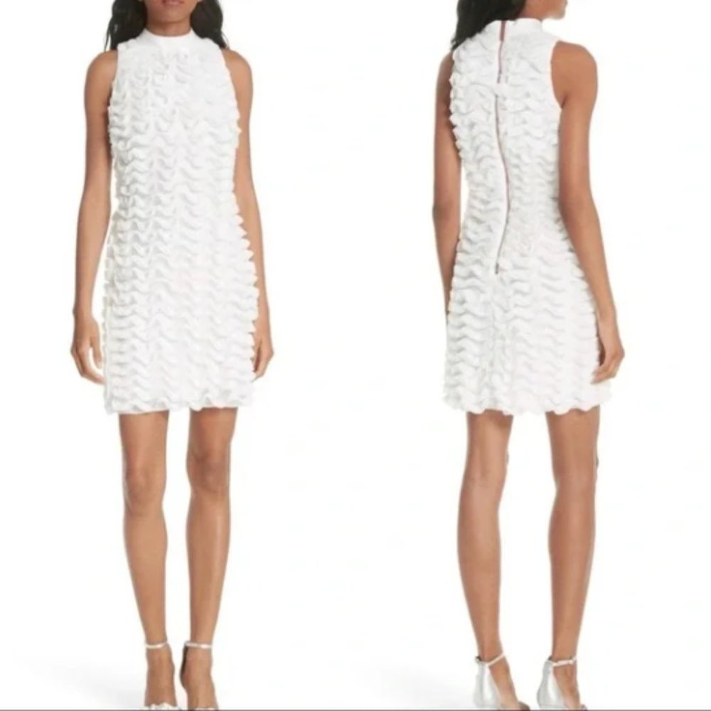 ❤️TED BAKER LONDON White Ruffled Shift Dress, Size US 4